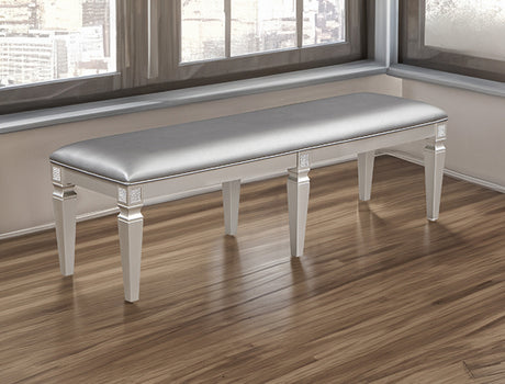 Klina Silver Champagne Dining Bench from Crown Mark - Luna Furniture