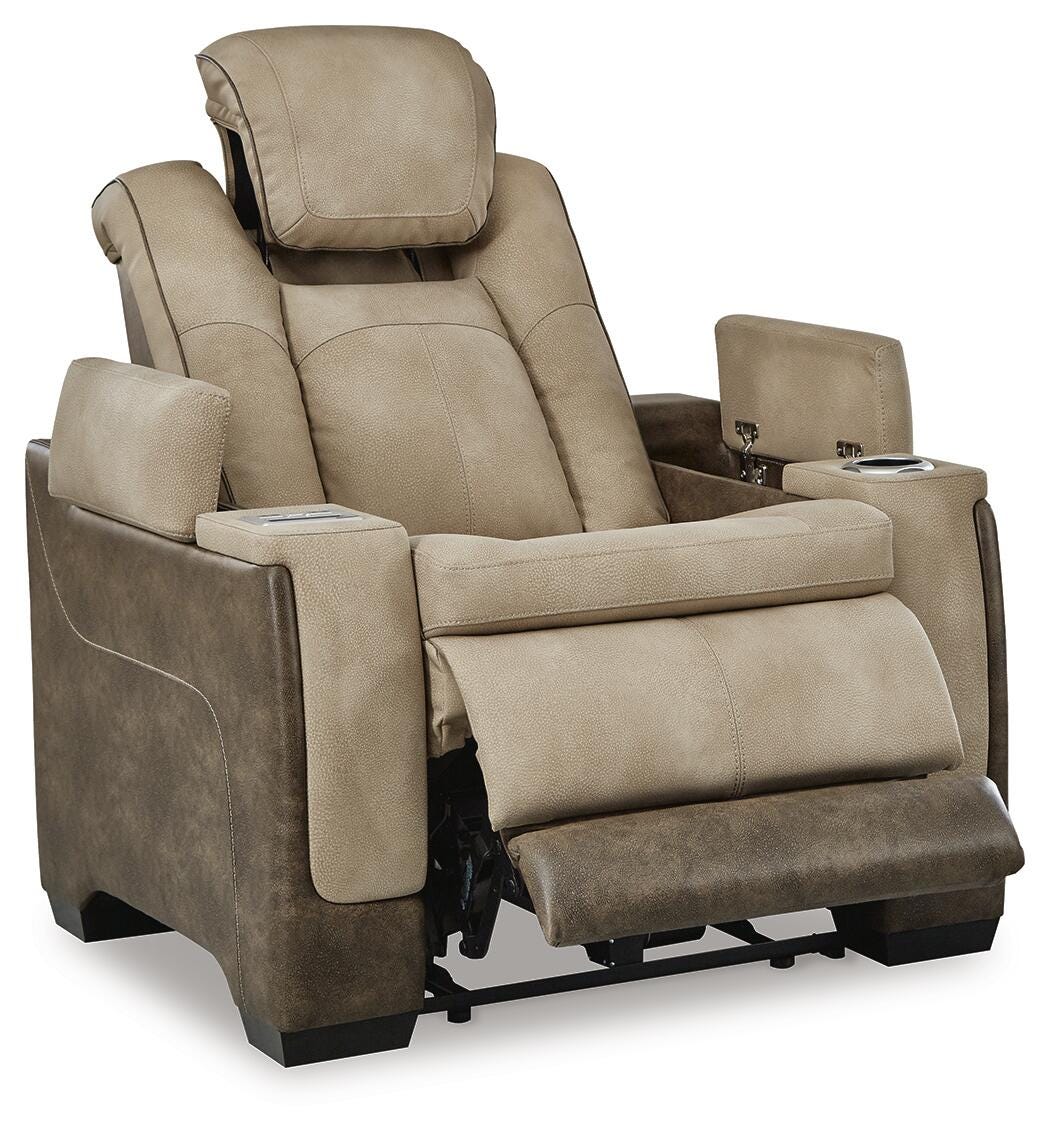 Next-Gen DuraPella Sand Power Recliner from Ashley Furniture - Luna Furniture