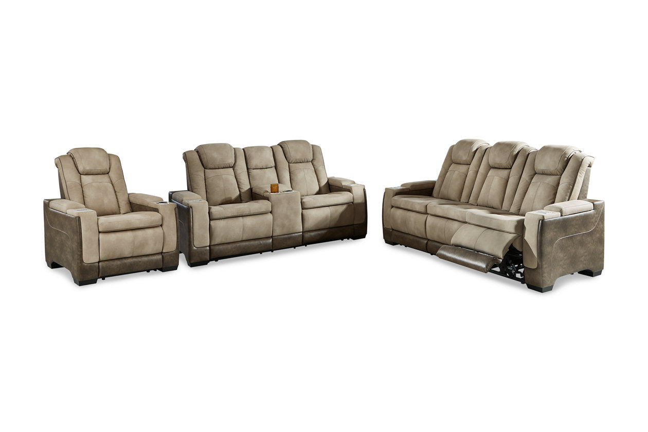 Next-Gen DuraPella Sand Power Reclining Sofa, Loveseat and Recliner from Ashley - Luna Furniture