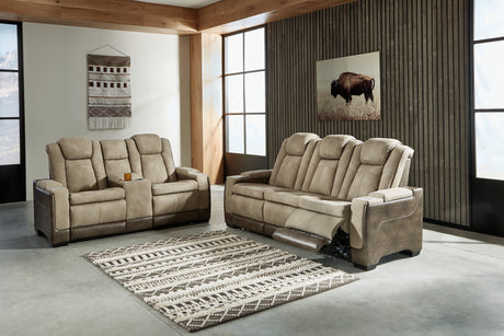 Next-Gen Durapella Sand Power Reclining Sofa and Loveseat from Ashley Furniture - Luna Furniture