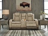 Next-Gen DuraPella Sand Power Reclining Loveseat with Console from Ashley - Luna Furniture