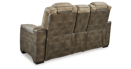 Next-Gen DuraPella Sand Power Reclining Loveseat with Console from Ashley - Luna Furniture