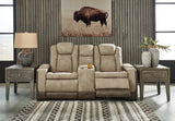 Next-Gen DuraPella Sand Power Reclining Loveseat with Console from Ashley - Luna Furniture