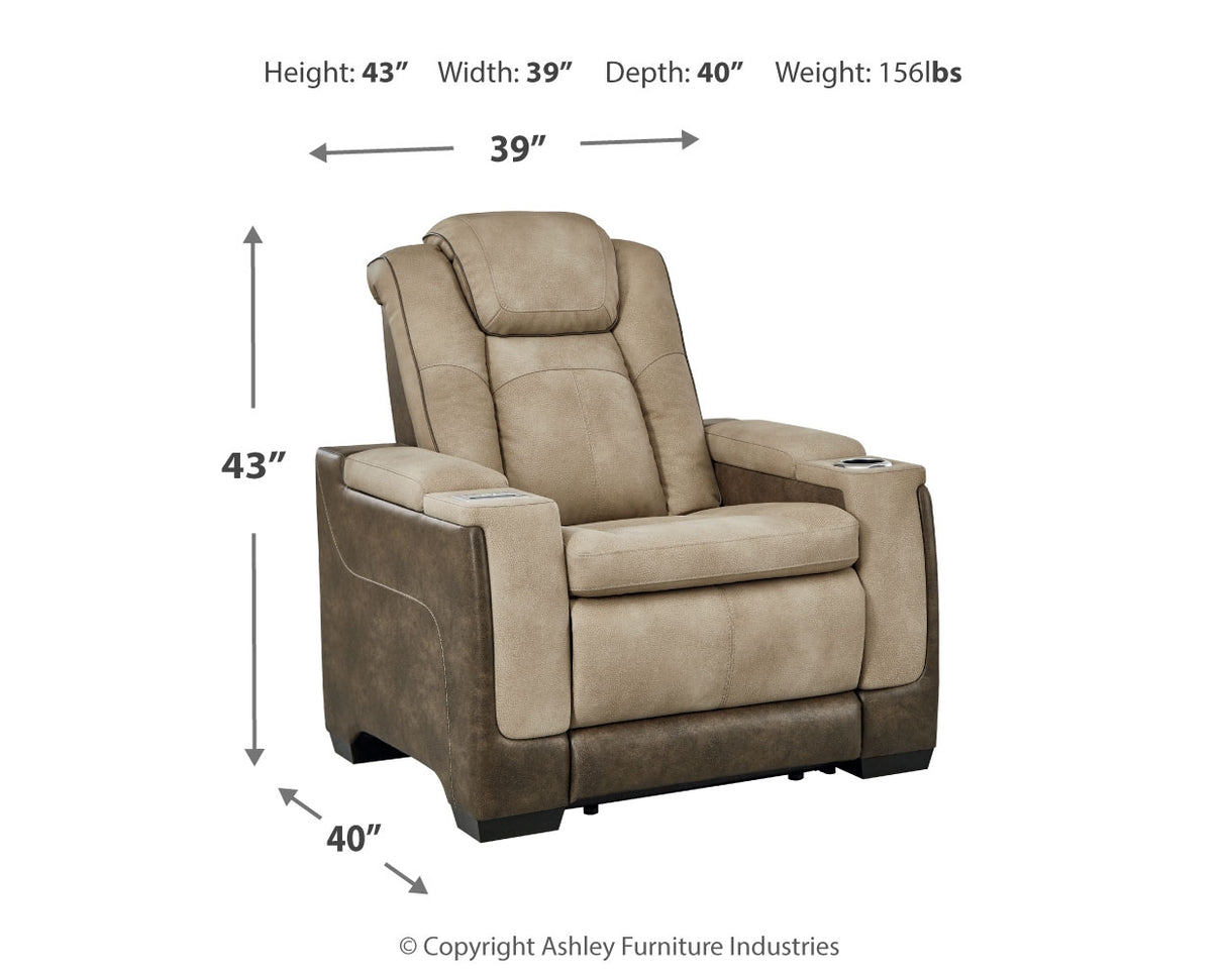 Next-Gen DuraPella Sand Power Recliner from Ashley - Luna Furniture