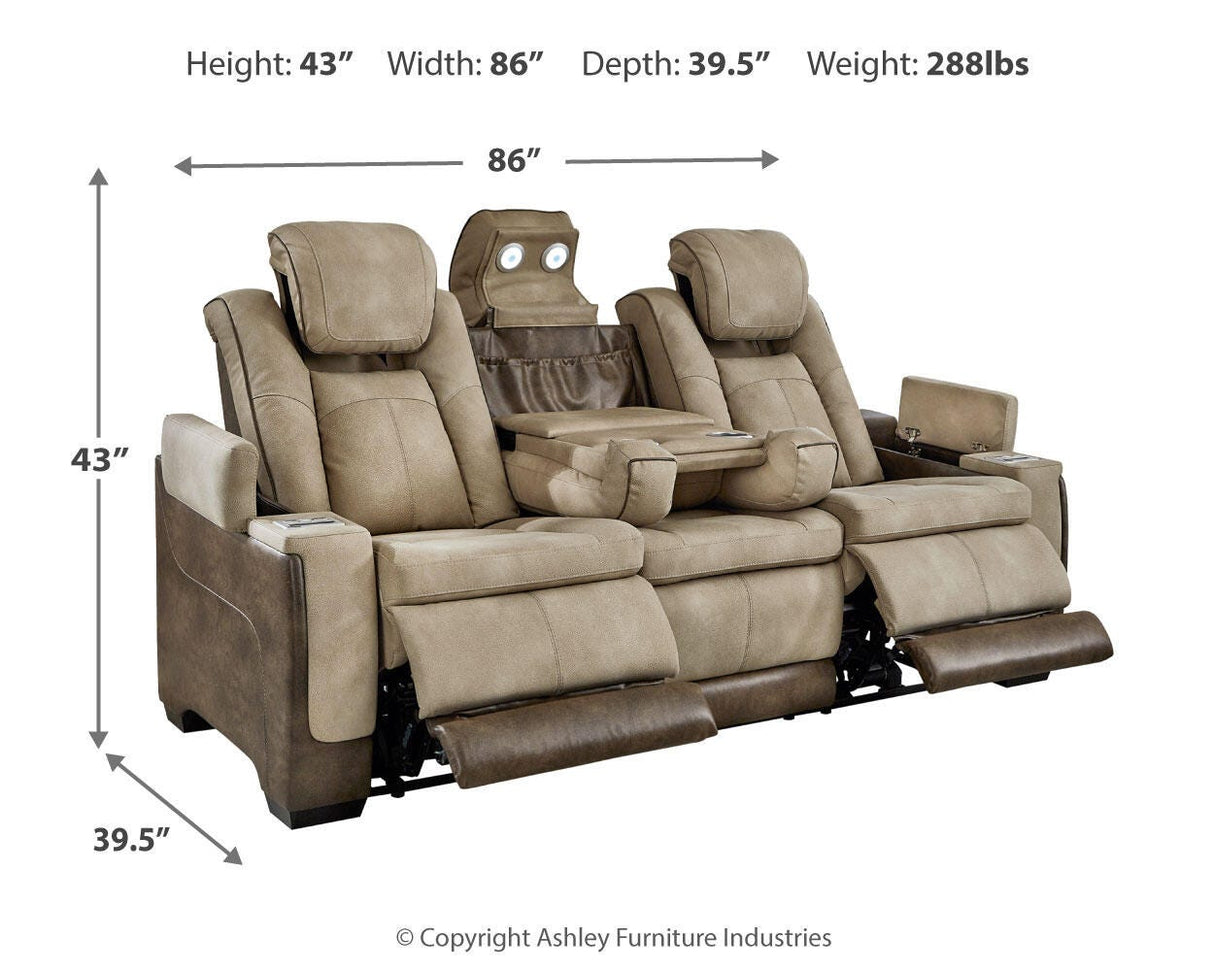 Next-Gen DuraPella Sand Power Reclining Sofa from Ashley Furniture - Luna Furniture