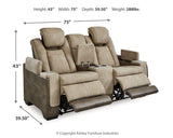 Next-Gen DuraPella Sand Power Reclining Loveseat with Console from Ashley - Luna Furniture