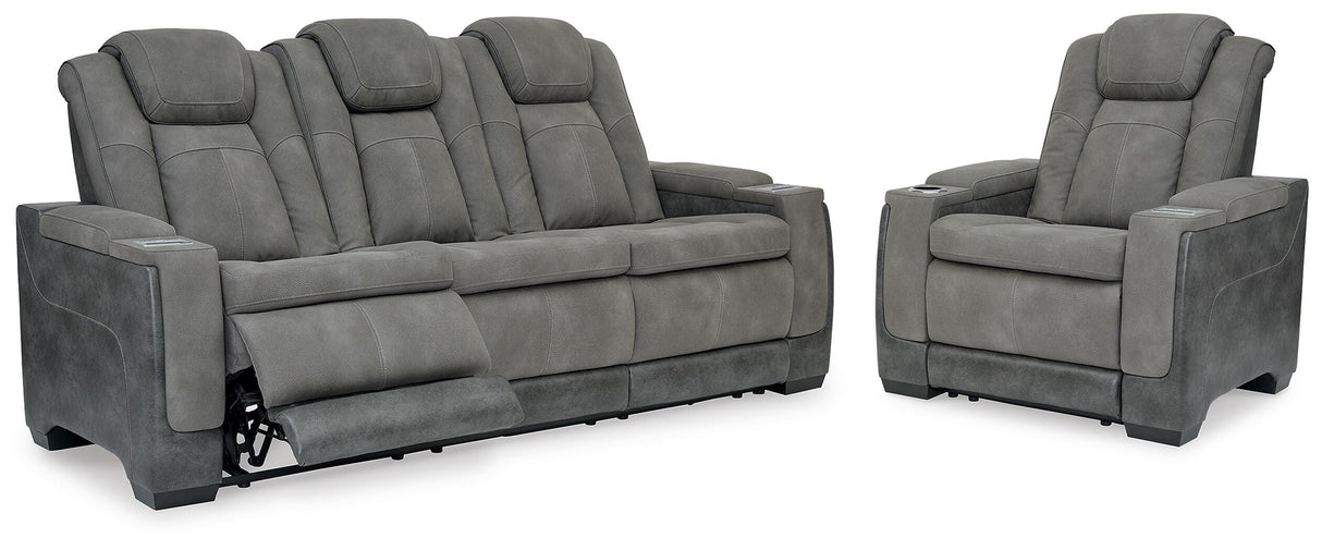 Next-Gen Durapella Slate Power Reclining Sofa and Power Recliner from Ashley - Luna Furniture