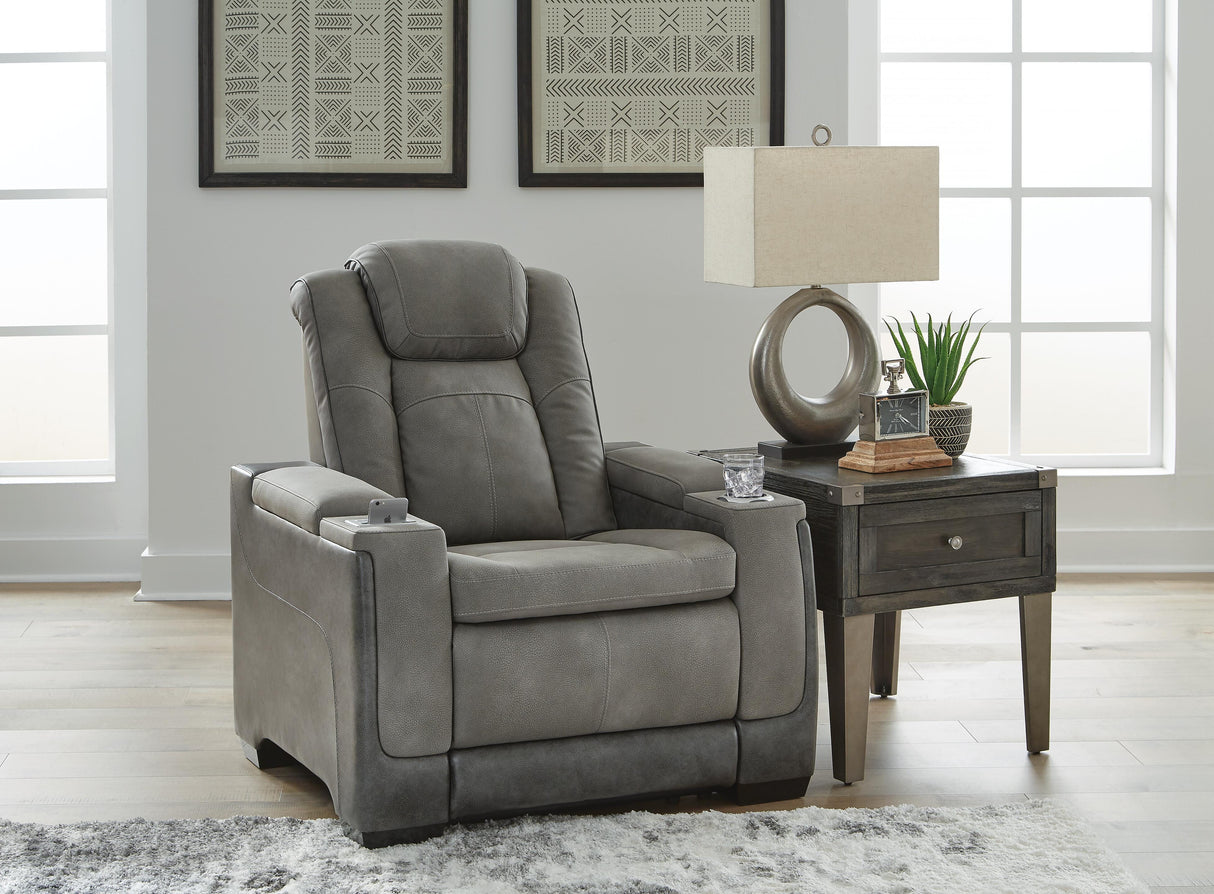 Next-Gen Durapella Slate Power Reclining Sofa and Power Recliner from Ashley - Luna Furniture