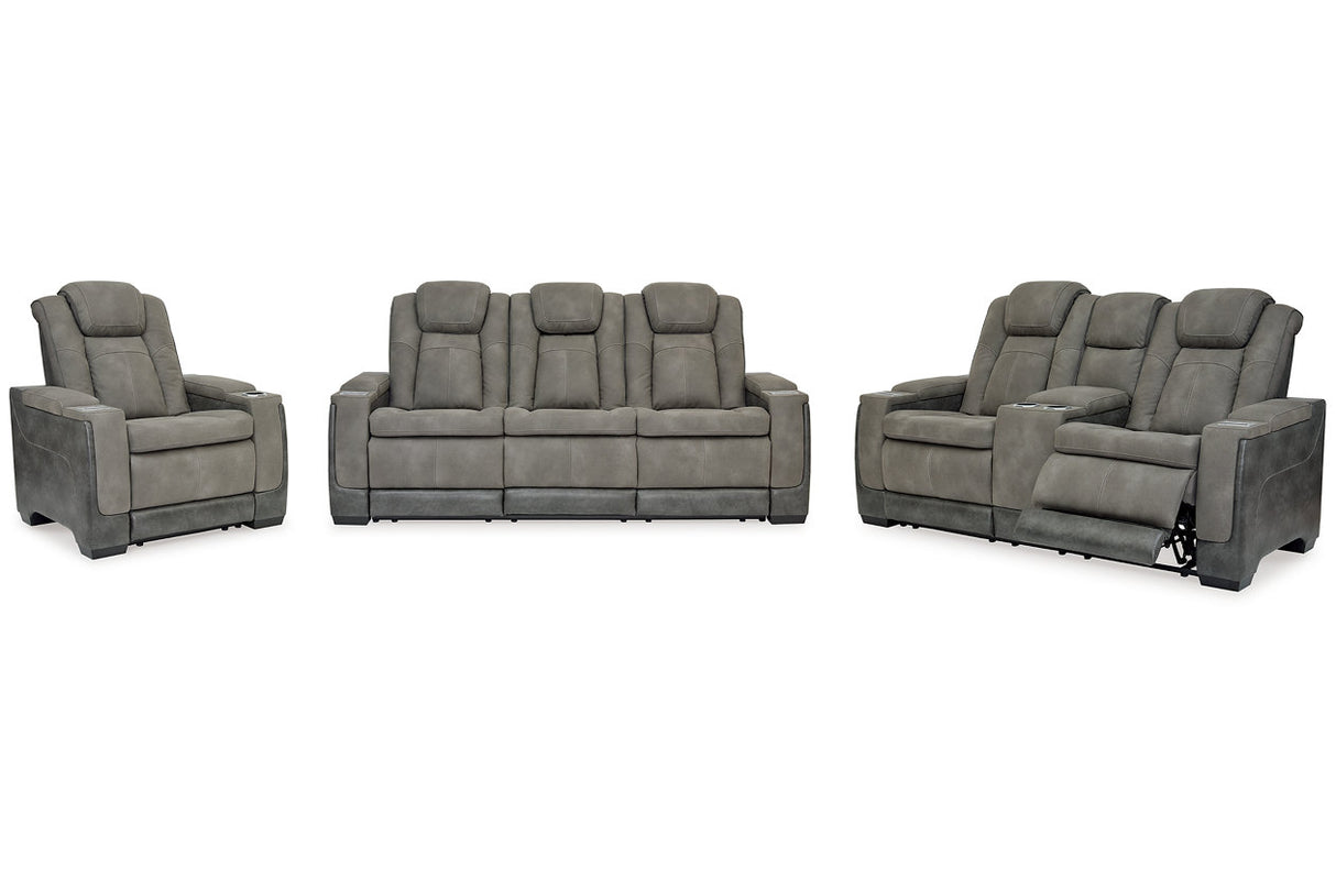 Next-Gen DuraPella Slate Power Reclining Sofa, Loveseat and Recliner from Ashley - Luna Furniture