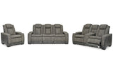 Next-Gen DuraPella Slate Power Reclining Sofa, Loveseat and Recliner from Ashley - Luna Furniture