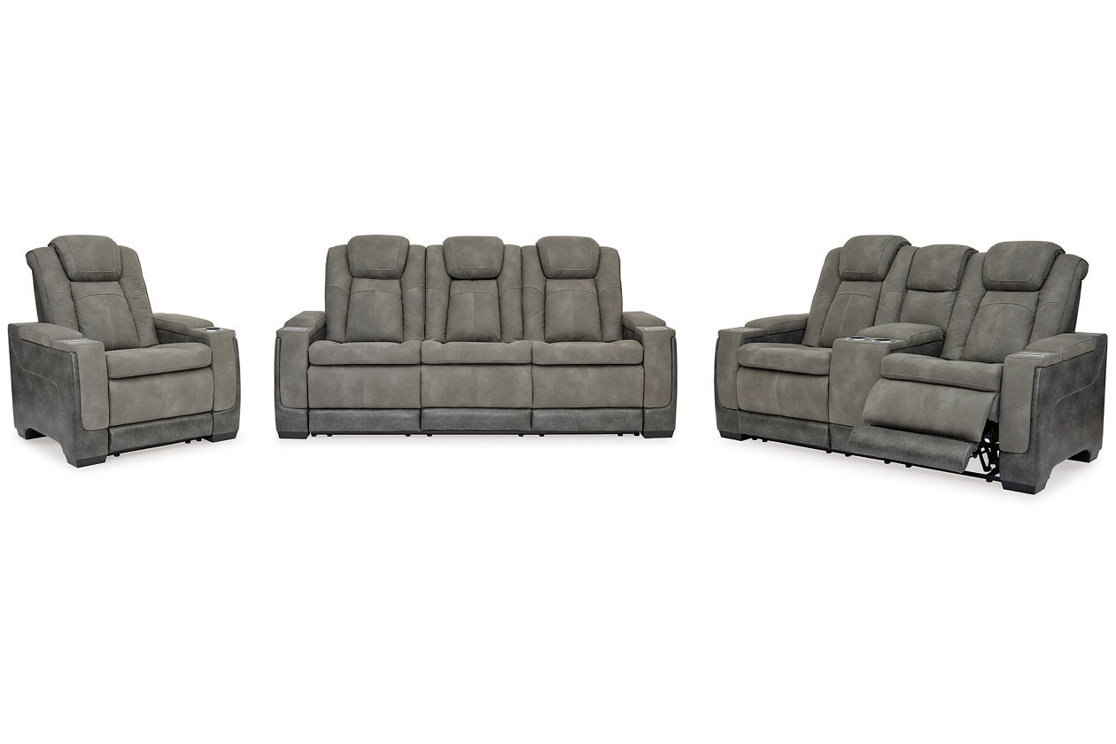 Next-Gen DuraPella Slate Power Reclining Sofa, Loveseat and Recliner from Ashley - Luna Furniture