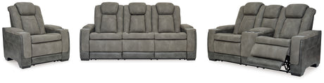 Next-Gen DuraPella Slate Power Reclining Sofa, Loveseat and Recliner from Ashley Furniture - Luna Furniture