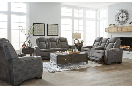 Next-Gen DuraPella Slate Power Reclining Sofa, Loveseat and Recliner from Ashley Furniture - Luna Furniture