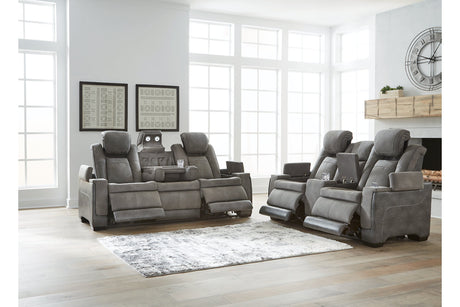 Next-Gen DuraPella Slate Power Reclining Sofa and Loveseat from Ashley Furniture - Luna Furniture