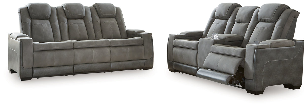 Next-Gen DuraPella Slate Power Reclining Sofa and Loveseat from Ashley - Luna Furniture