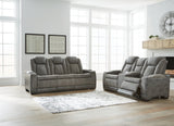 Next-Gen Durapella Slate Power Reclining Sofa and Loveseat from Ashley - Luna Furniture