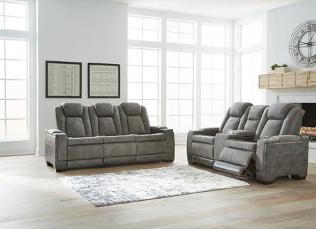 Next-Gen Durapella Slate Power Reclining Sofa and Loveseat from Ashley - Luna Furniture