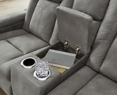 Next-Gen DuraPella Slate Power Reclining Sofa and Loveseat from Ashley Furniture - Luna Furniture