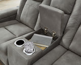 Next-Gen DuraPella Slate Power Reclining Loveseat with Console from Ashley - Luna Furniture