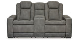 Next-Gen DuraPella Slate Power Reclining Loveseat with Console from Ashley - Luna Furniture