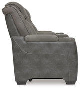 Next-Gen DuraPella Slate Power Reclining Loveseat with Console from Ashley Furniture - Luna Furniture