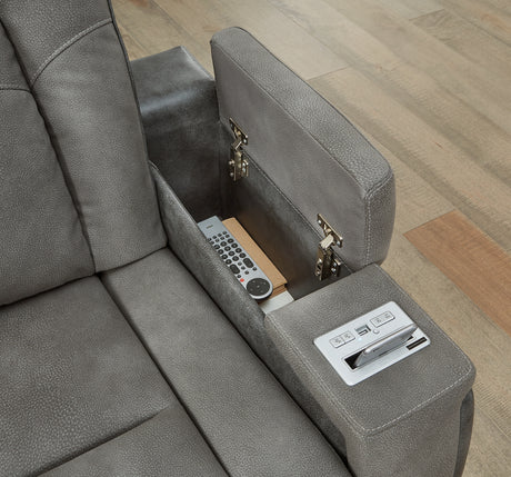 Next-Gen DuraPella Slate Power Reclining Sofa and Loveseat from Ashley Furniture - Luna Furniture