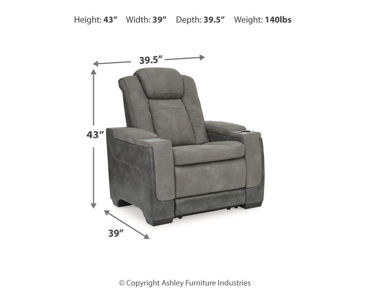 Next-Gen DuraPella Slate Power Recliner from Ashley - Luna Furniture