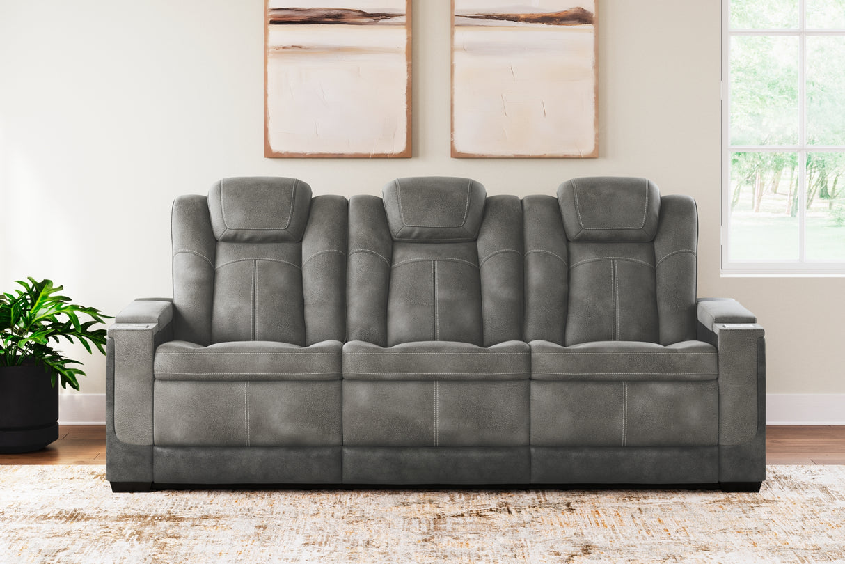 Next-Gen DuraPella Slate Power Reclining Sofa from Ashley - Luna Furniture