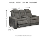 Next-Gen DuraPella Slate Power Reclining Loveseat with Console from Ashley - Luna Furniture