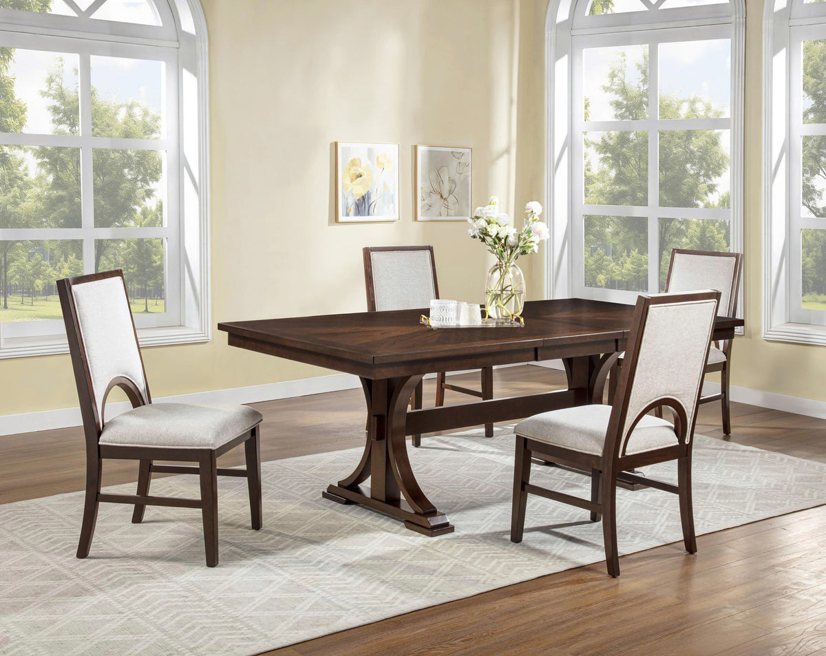 Hamil Brown/Beige Extendable Dining Room Set from Crown Mark - Luna Furniture