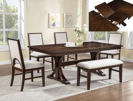 Hamil Brown Extendable Dining Table with 18" Butterfly Leaf from Crown Mark - Luna Furniture