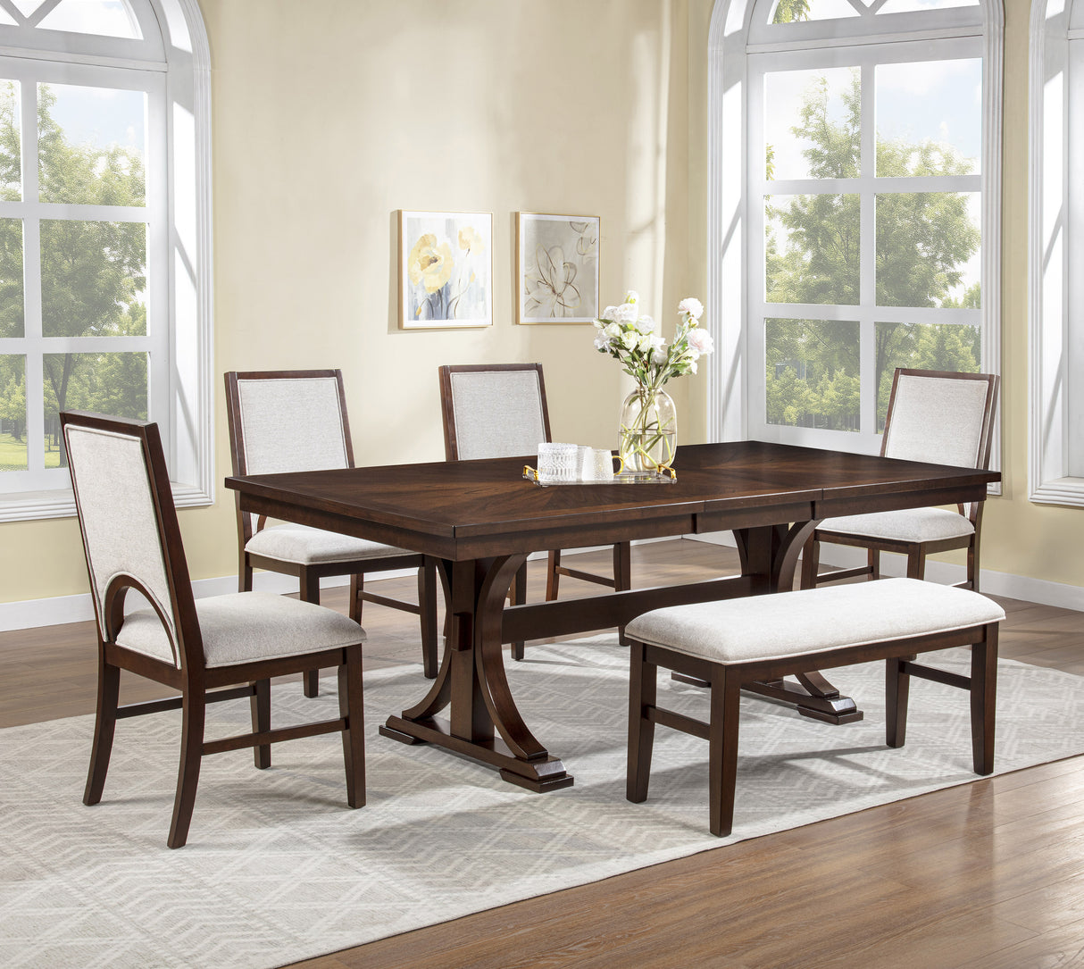 Hamil Brown Extendable Dining Table with 18" Butterfly Leaf from Crown Mark - Luna Furniture