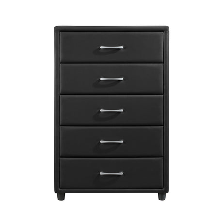 Lorenzi Black 4-Piece Youth Bedroom Set (Twin Bed, Nightstand, Dresser, Mirror) from Homelegance - Luna Furniture