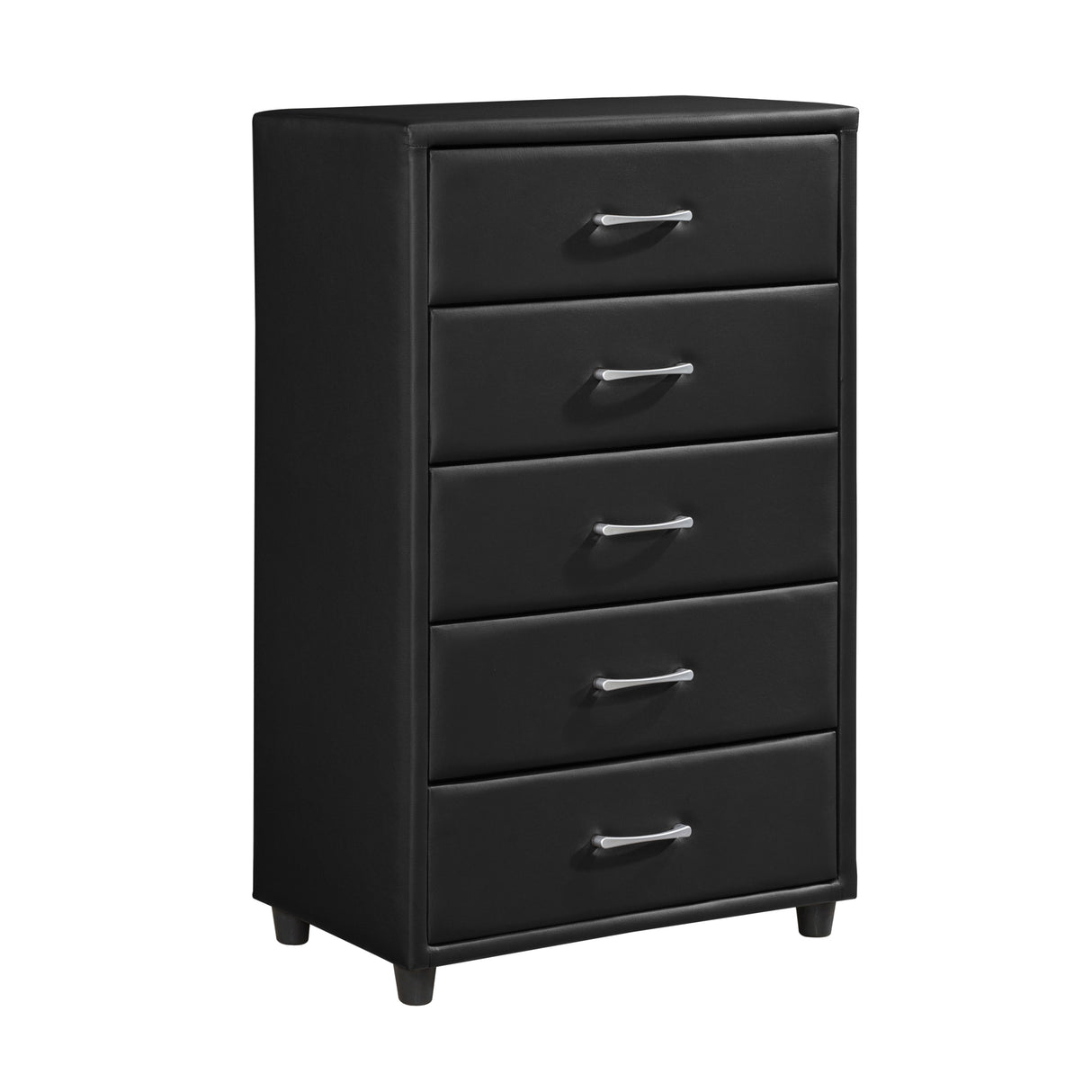 Lorenzi Black 4-Piece Bedroom Set (Queen Bed, Nightstand, Dresser, Mirror) from Homelegance - Luna Furniture