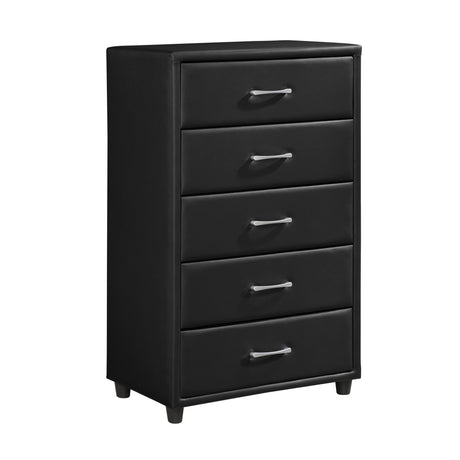 Lorenzi Black 4-Piece Bedroom Set (Queen Bed, Nightstand, Dresser, Mirror) from Homelegance - Luna Furniture