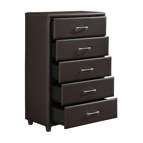 Lorenzi Dark Brown 4-Piece Youth Bedroom Set (Twin Bed, Nightstand, Dresser, Mirror) from Homelegance - Luna Furniture
