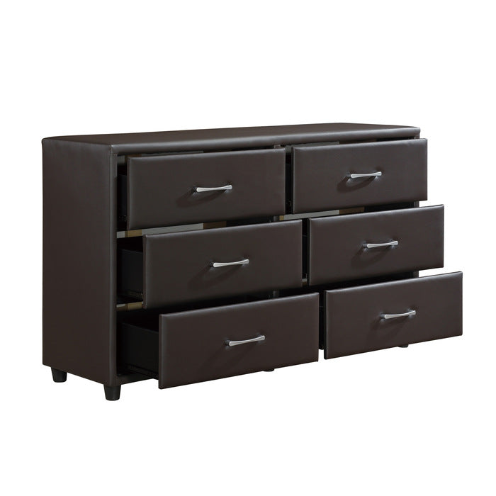 Lorenzi Dark Brown 4-Piece Bedroom Set (Queen Bed, Nightstand, Dresser, Mirror) from Homelegance - Luna Furniture