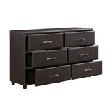 Lorenzi Dark Brown 4-Piece Bedroom Set (Queen Bed, Nightstand, Dresser, Mirror) from Homelegance - Luna Furniture