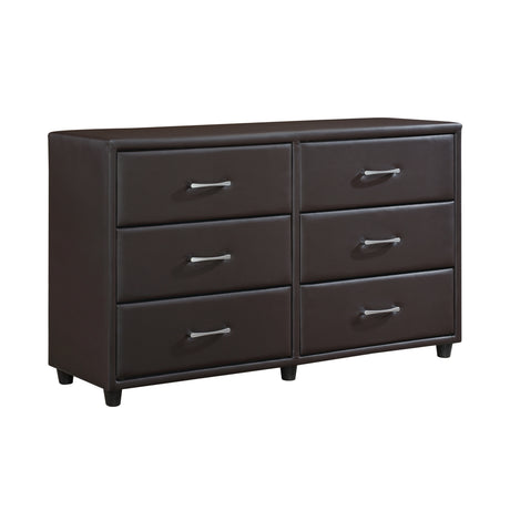 Lorenzi Dark Brown Queen Upholstered Platform Bed from Homelegance - Luna Furniture