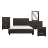 Lorenzi Dark Brown 5-Piece Bedroom Set (Queen Bed, Nightstand, Dresser, Mirror, Chest) from Homelegance - Luna Furniture