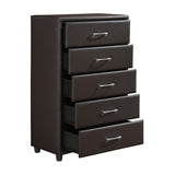 Lorenzi Dark Brown 5-Piece Youth Bedroom Set (Twin Bed, Nightstand, Dresser, Mirror, Chest) from Homelegance - Luna Furniture