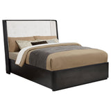 Leandro Burnished Black 55-inch Queen Wingback Bed from Coaster - Luna Furniture