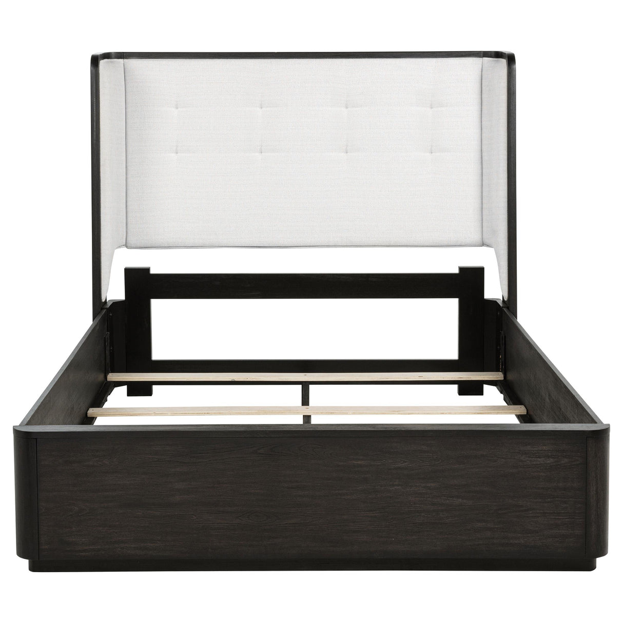 Leandro Burnished Black 55-inch Queen Wingback Bed from Coaster - Luna Furniture