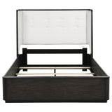 Leandro Burnished Black 55-inch Queen Wingback Bed from Coaster - Luna Furniture