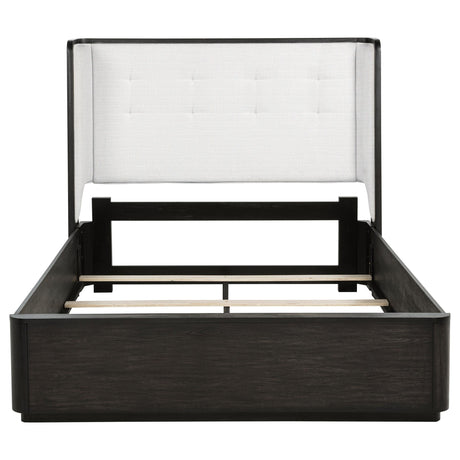 Leandro Burnished Black 55-inch Queen Wingback Bed from Coaster - Luna Furniture