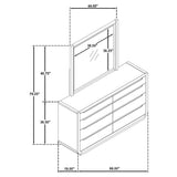Leandro Burnished Black 8-Drawer Bedroom Dresser with Mirror from Coaster - Luna Furniture