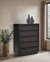 Leandro Burnished Black 5-Drawer Bedroom Chest from Coaster - Luna Furniture