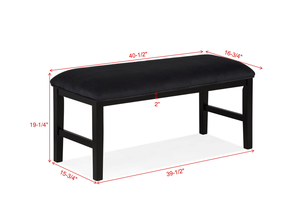 Sebastian Black Dining Bench from Crown Mark - Luna Furniture