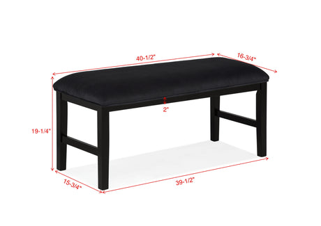 Sebastian Black Dining Bench from Crown Mark - Luna Furniture
