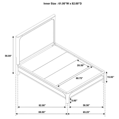 Solano Weathered Mango 55-inch Queen Panel Bed from Coaster - Luna Furniture